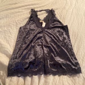 Grey Velvet Top